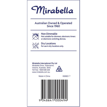 Mirabella 9W LED GLS Bayonet Warm White Light Globe each