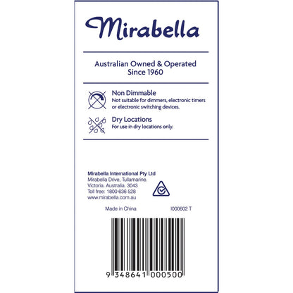 Mirabella LED GLS Edison Screw 9W 806lm Warm White Light Globe each
