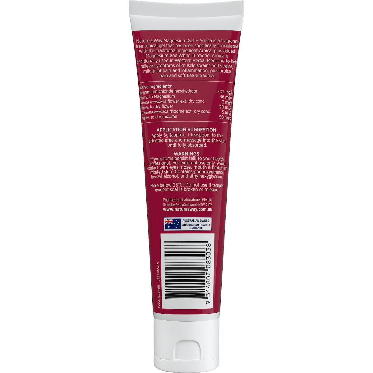 Natures Way Magnesium Gel + Arnica 100g
