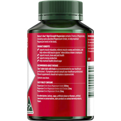 Natures Own High Strength Magnesium Muscle Health Tablets 150 pack