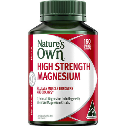 Natures Own High Strength Magnesium Muscle Health Tablets 150 pack