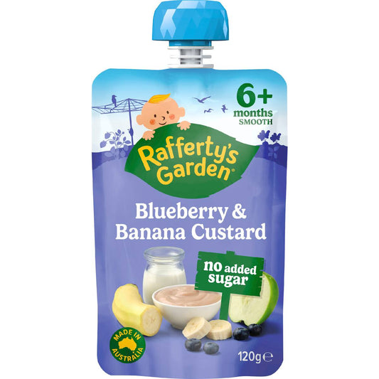 Rafferty's Garden Blueberry & Banana Custard Baby Food Pouch 6+ Months 120g