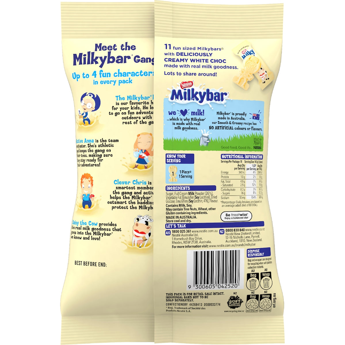 Milkybar White Choc Mini Bars Sharepack 11 Pack