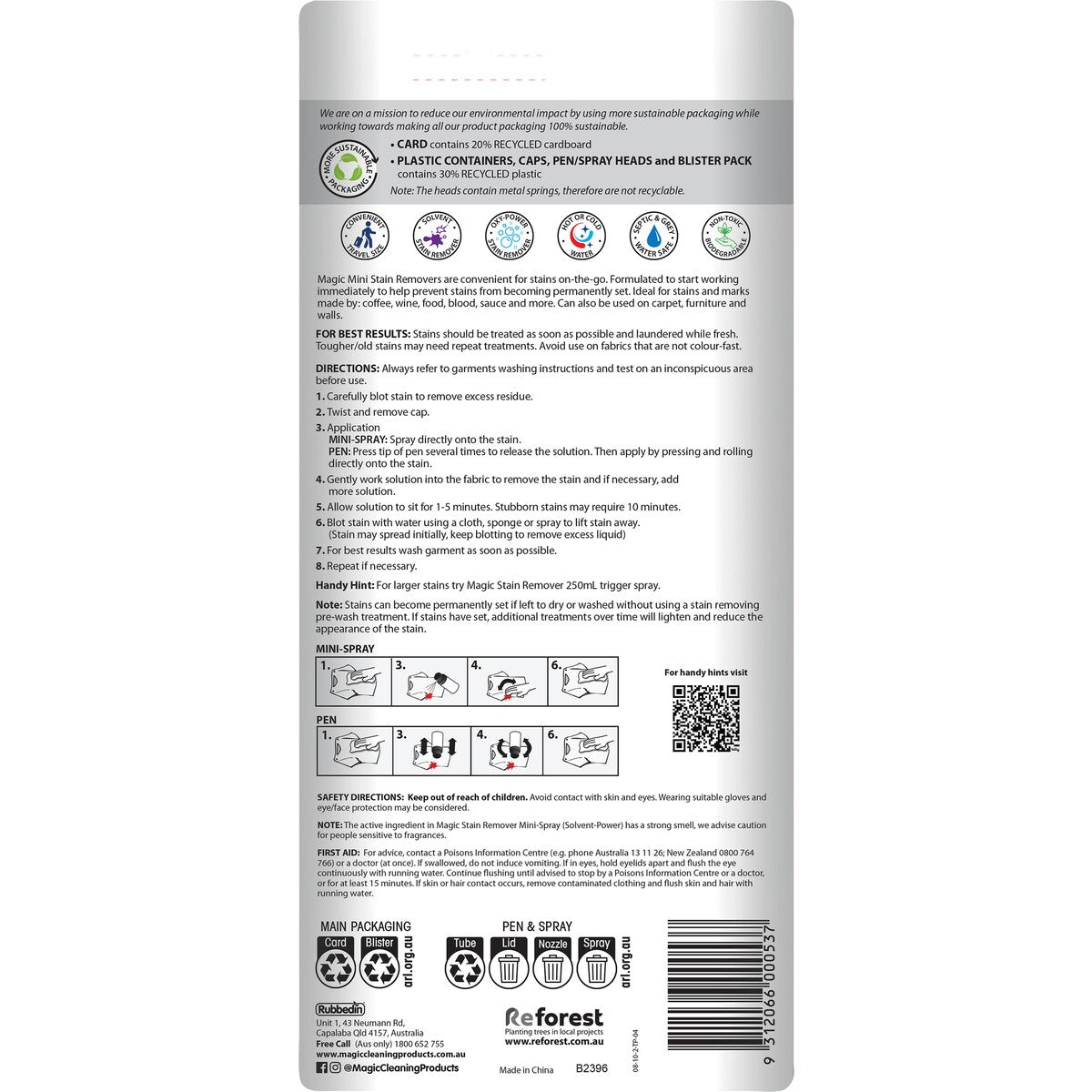 Magic Mini Stain Remover 2 pack