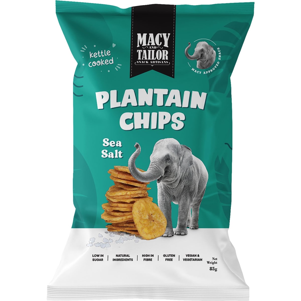 Macy and Tailor Plantain Chips Sea Salt 85g