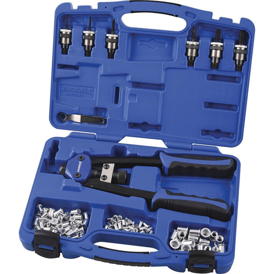 Kincrome 68 Piece Nut Riveter Kit - Heavy Duty Aluminium & Steel - Comfortable Grip