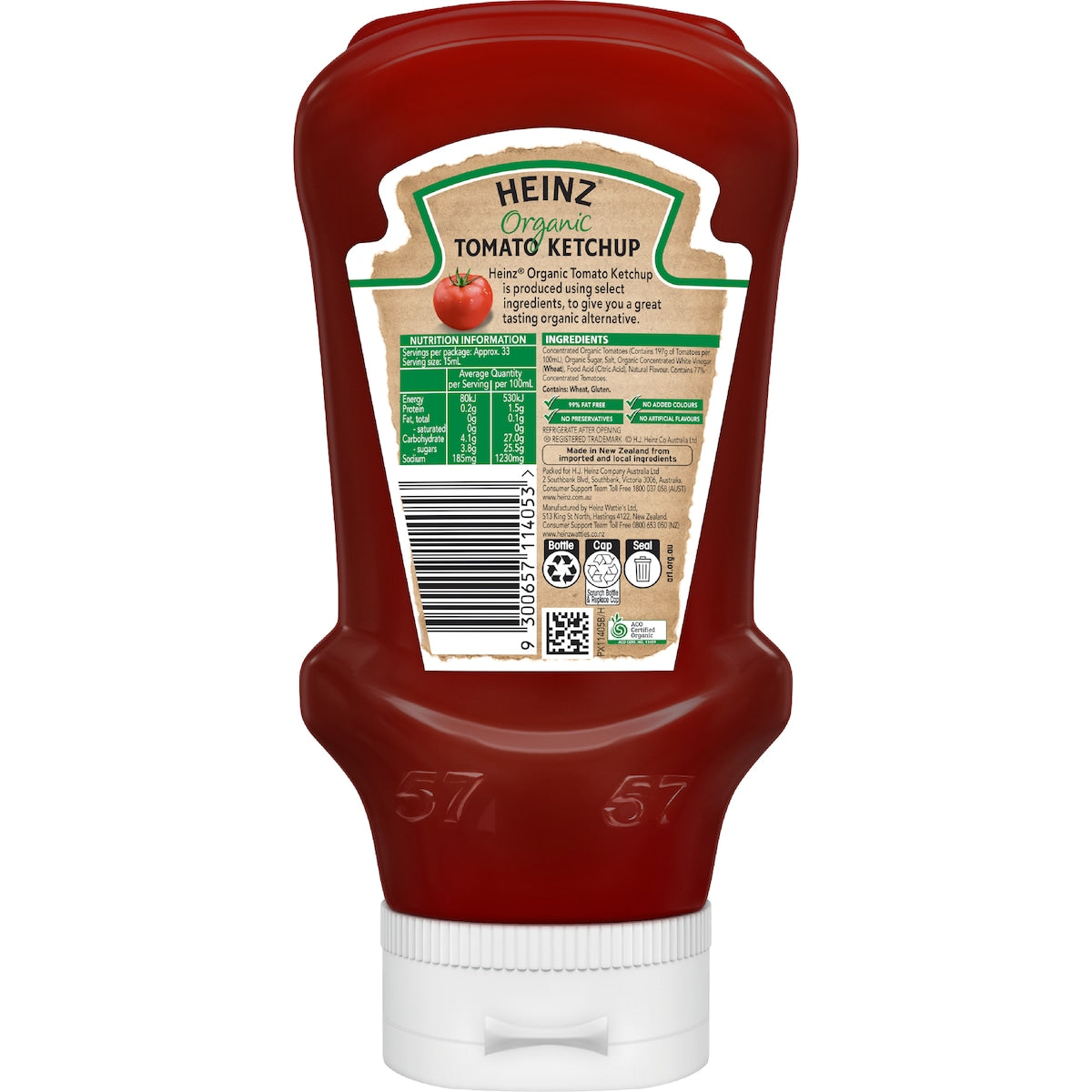 Heinz Tomato Ketchup Squeezy Bottle Organic 500ml