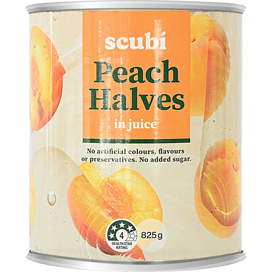 Scubi Peach Halves 825g