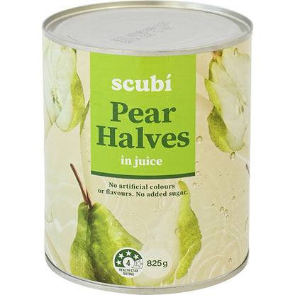 Scubi Pear Halves 825g