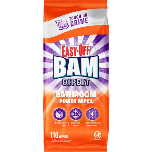 Easy-off Bam Bathroom Cleaning Wipes 110 Pack
