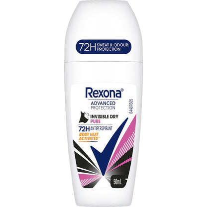 Rexona Women Advanced 72hr Deodorant Roll On Invisible Pure 50ml