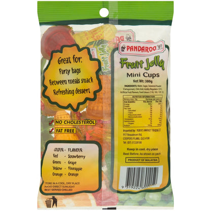 Pandaroo Snacks Jelly Fruit Mini Cups 380g