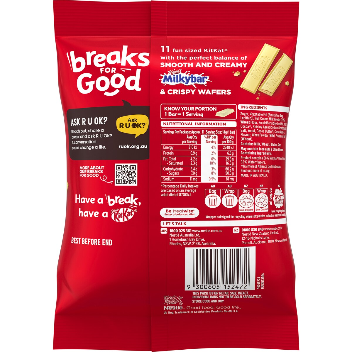 Kitkat Milky Bar Share Pack 154g