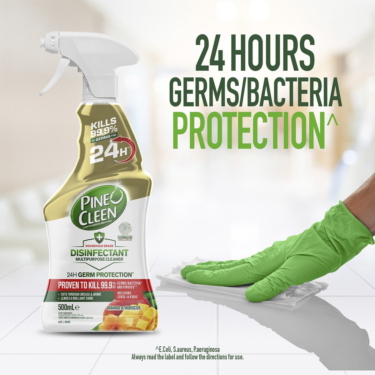 Pine O Cleen 24H Protection Mango Hibiscus Disinfectant Cleaning Spray 500mL