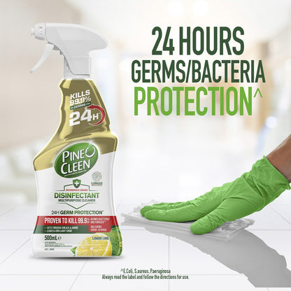 Pine O Cleen 24H Protection Lemon Lime Disinfectant Cleaning Spray 500mL