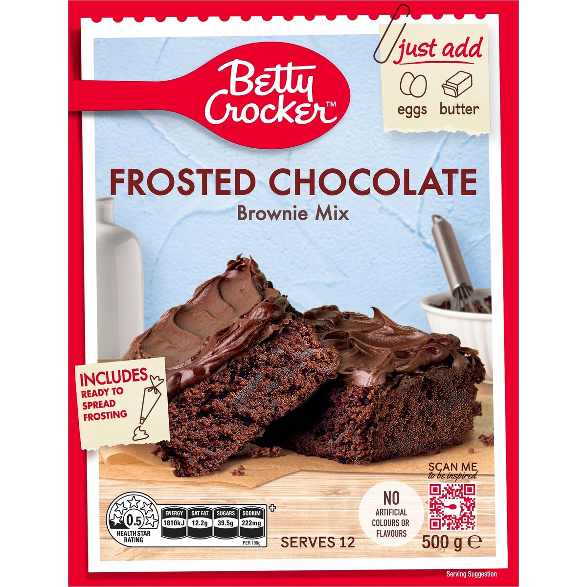 Betty Crocker Frosted Chocolate Brownie Mix Frosted Chocolate 500g