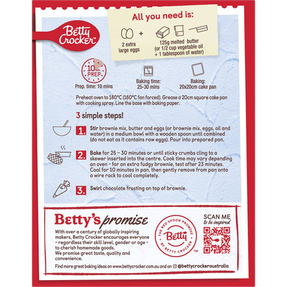 Betty Crocker Frosted Chocolate Brownie Mix Frosted Chocolate 500g