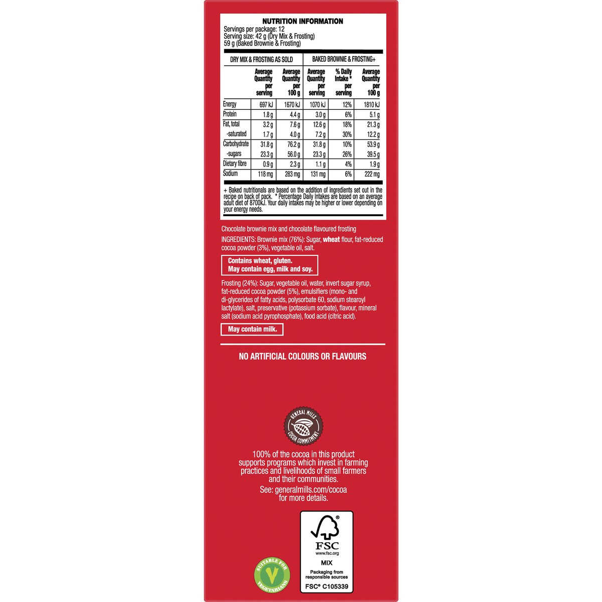 Betty Crocker Frosted Chocolate Brownie Mix Frosted Chocolate 500g