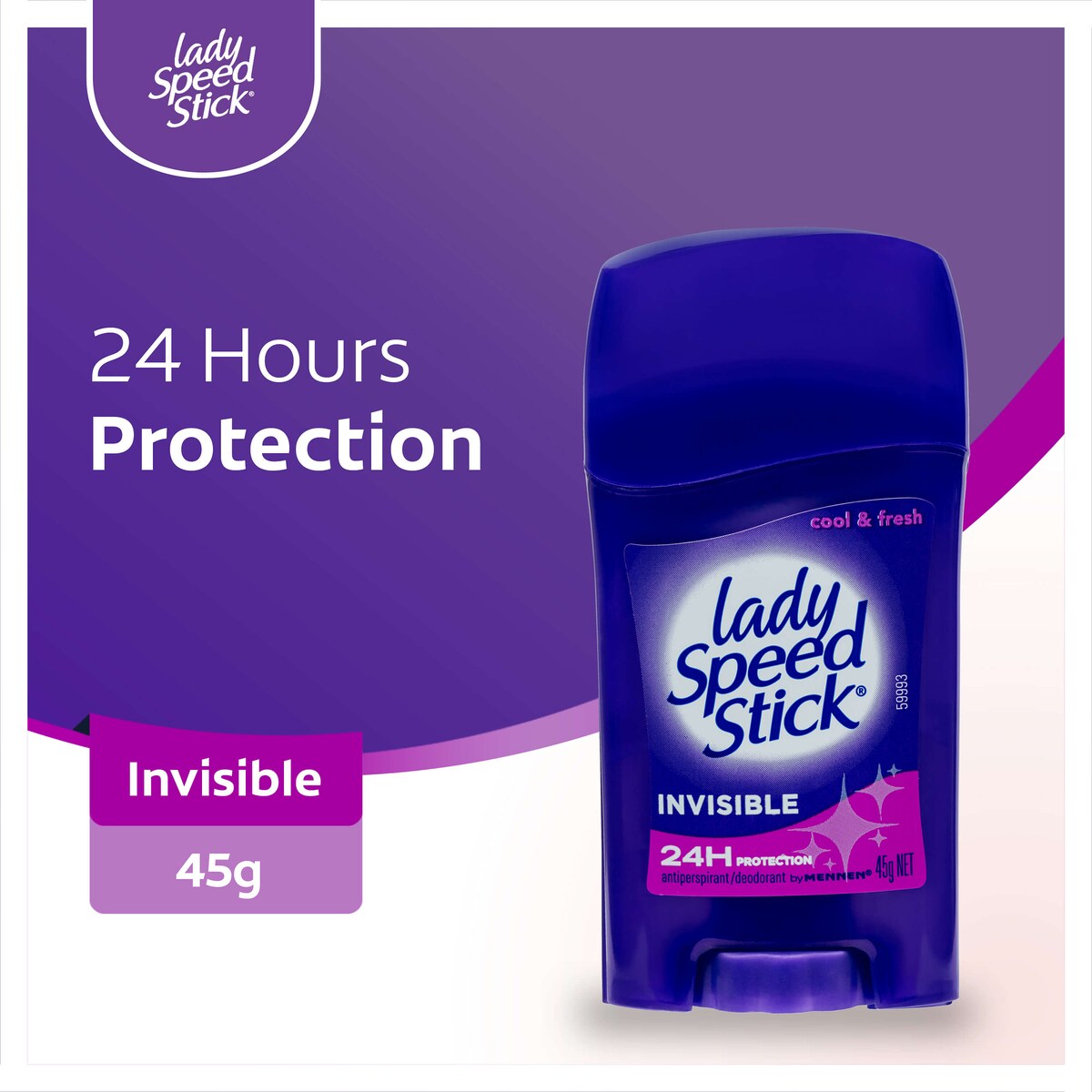 Mennen Lady Speed Stick Invisible Antiperspirant Deodorant 45g