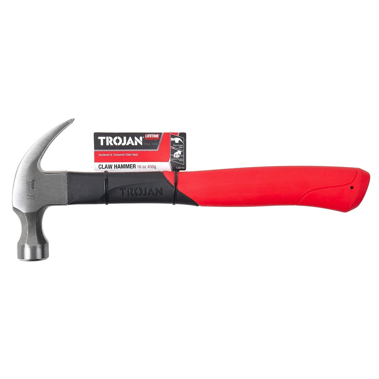 Trojan Fibreglass Claw Hammer - 16oz - 450g