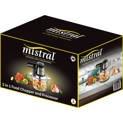 Mistral 2 In 1 Food Processor Chopper Each