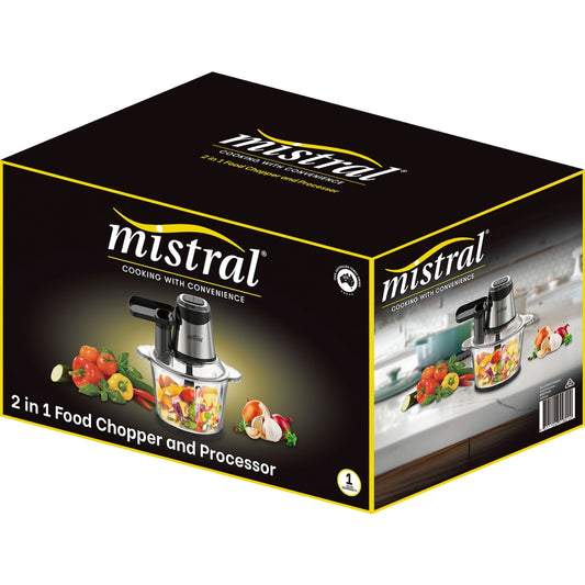 Mistral 2 In 1 Food Processor Chopper Each