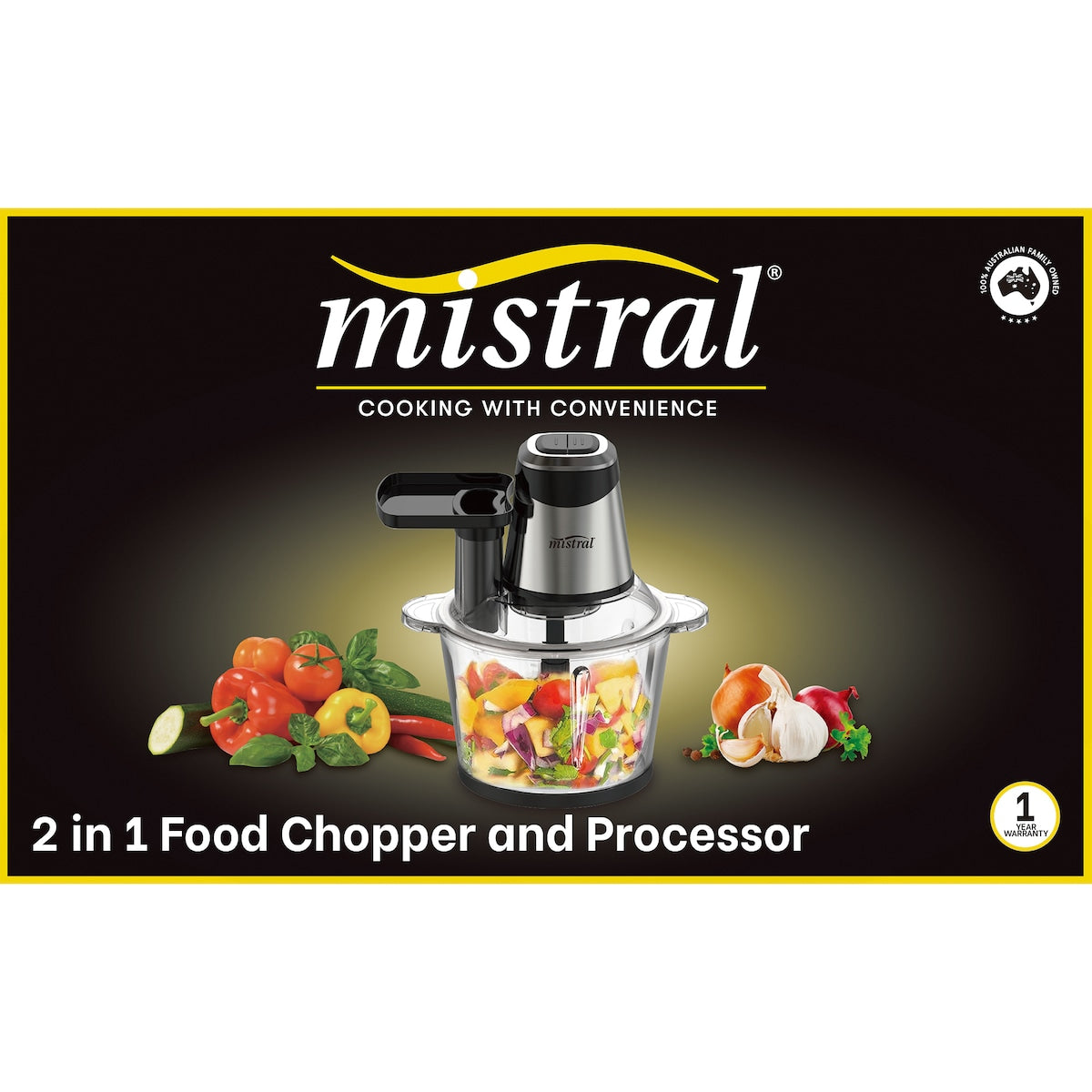 Mistral 2 In 1 Food Processor Chopper Each
