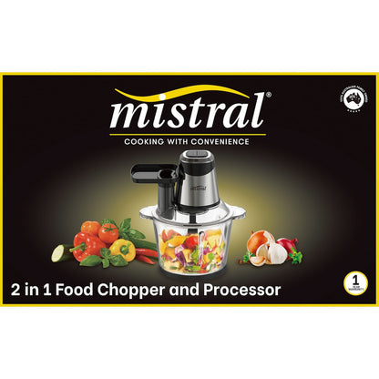 Mistral 2 In 1 Food Processor Chopper Each