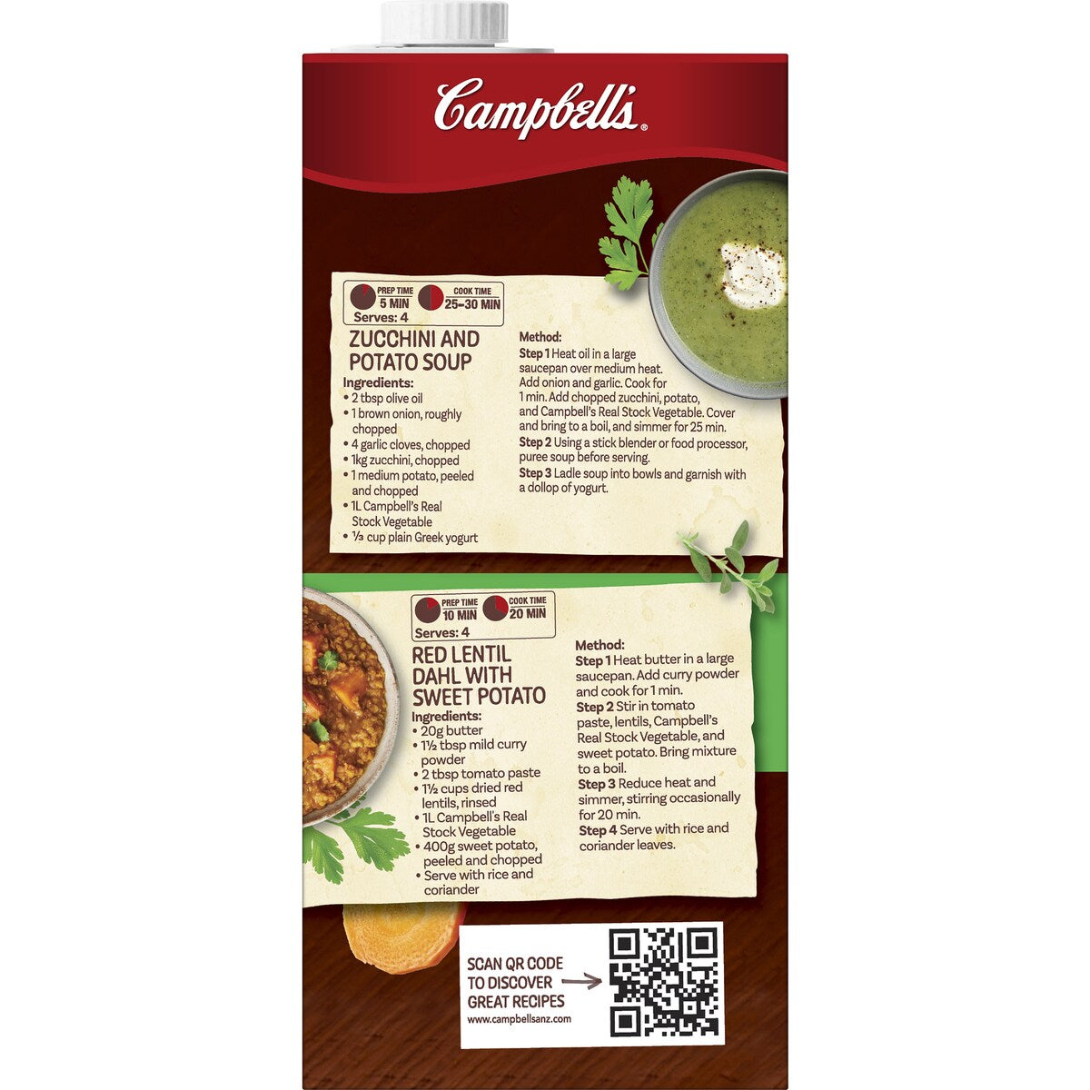 Campbells Real Stock Vegetable Liquid Stock 1L
