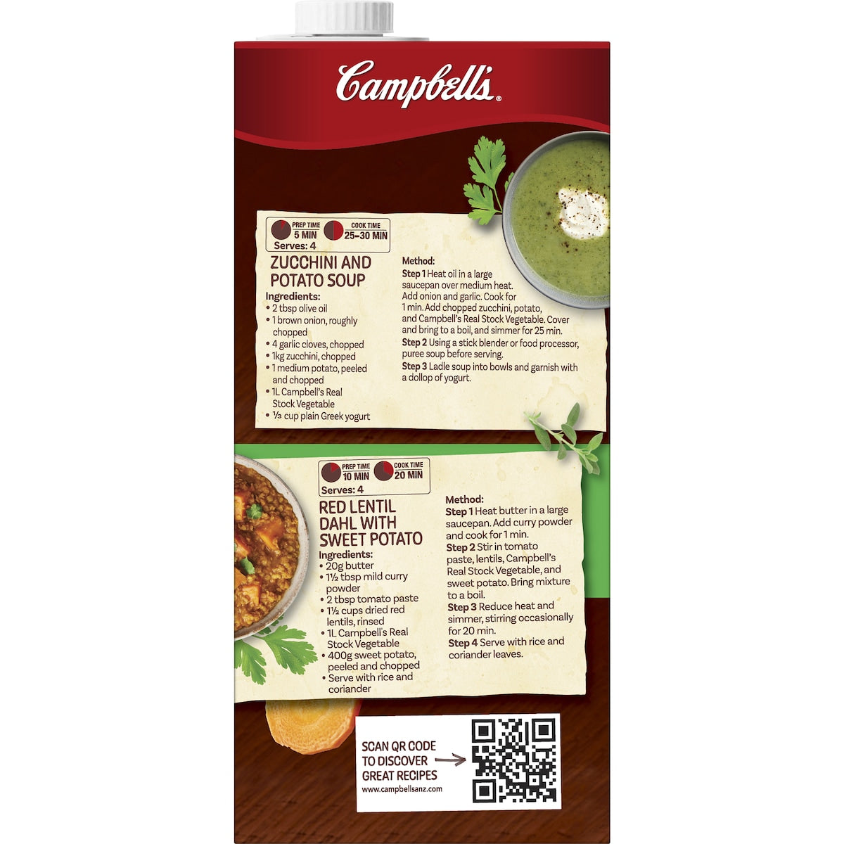 Campbells Real Stock Vegetable 1l