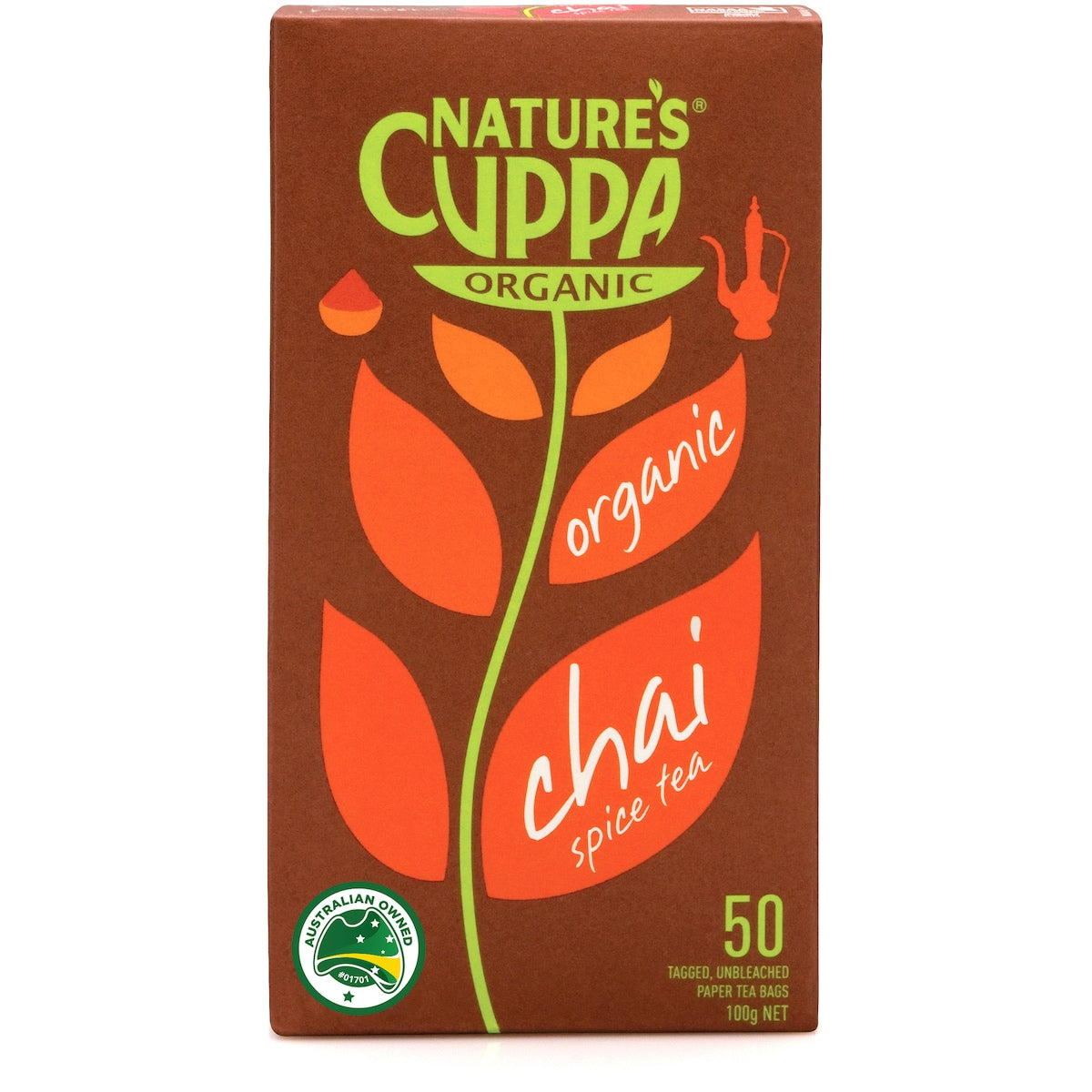 Nature's Cuppa Organic Spice Chai Tea Bags 50 pack