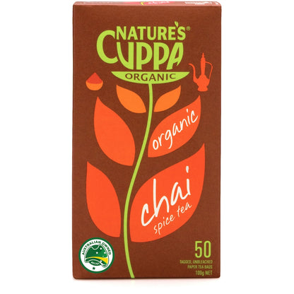 Natures Cuppa Organic Spice Chai Tea Bags 50 pack