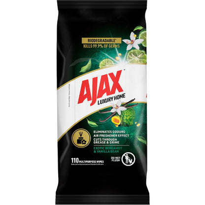 Ajax Multipurpose Cleaning Wipes Luxury Home Bergamot & Vanilla 110 Pack