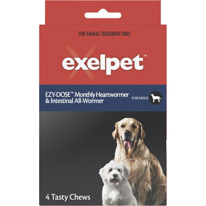 Exelpet Ezy Dose Heartwormer & Intestinal Allwormer For Dogs 4 pack