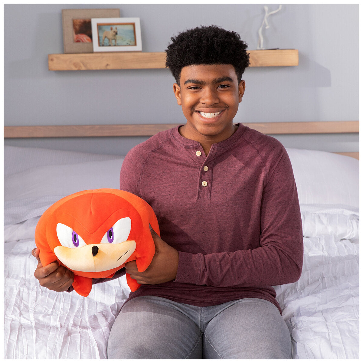 Club Mocchi-Mocchi Mega Sonic Knuckles Plush Assortment - Soft & Huggable Sonic the Hedgehog Character Plush Toys