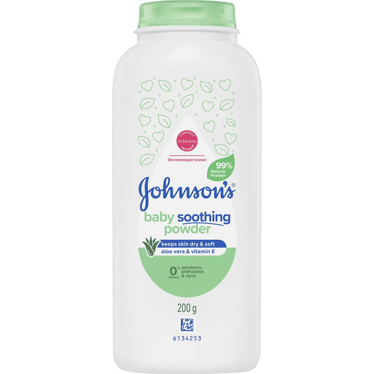 Johnsons Baby Pure Cornstarch Aloe Vit E Moisture Absorb Baby Powder 200g