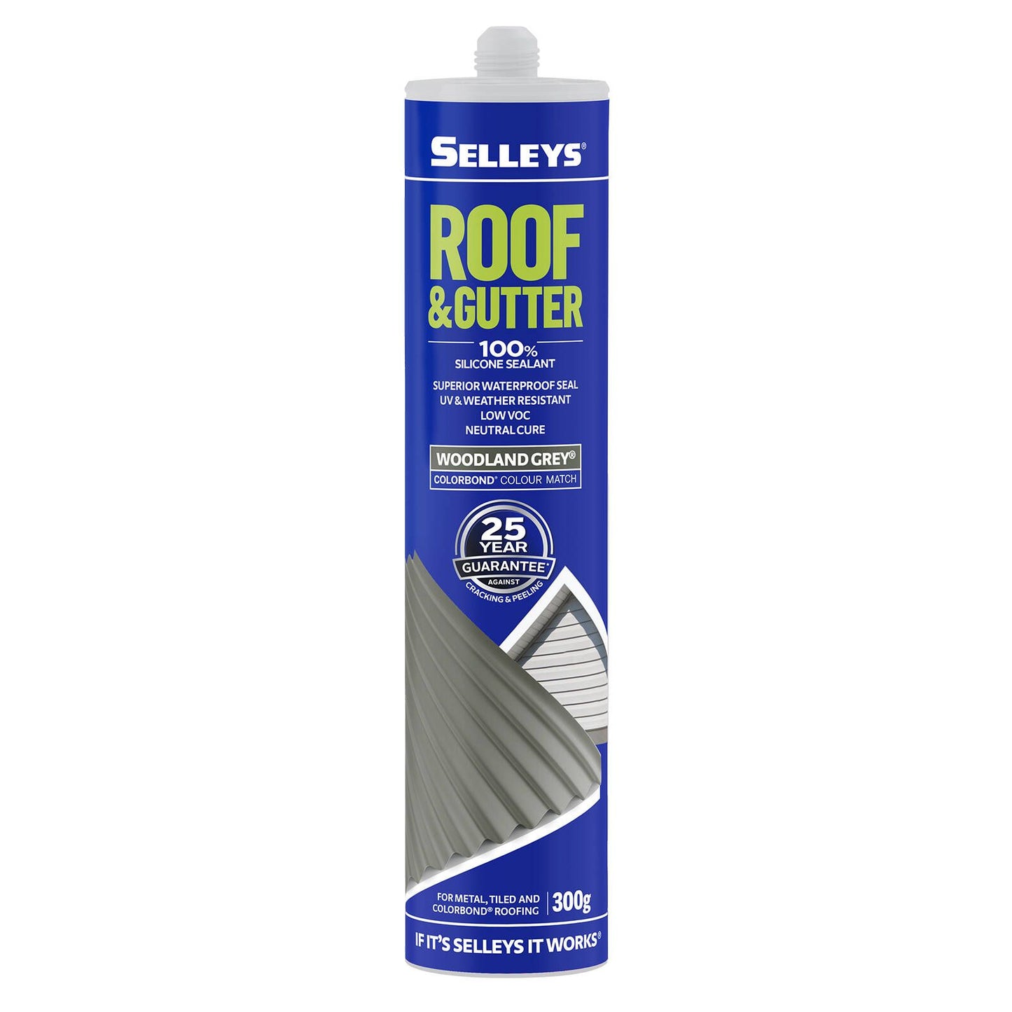 Selleys Roof and Gutter Silicone Sealant - 300g - Woodland Grey
