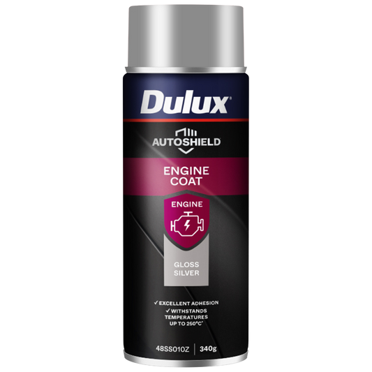 Dulux Autoshield Spray Paint - 340g - Silver Engine Coat