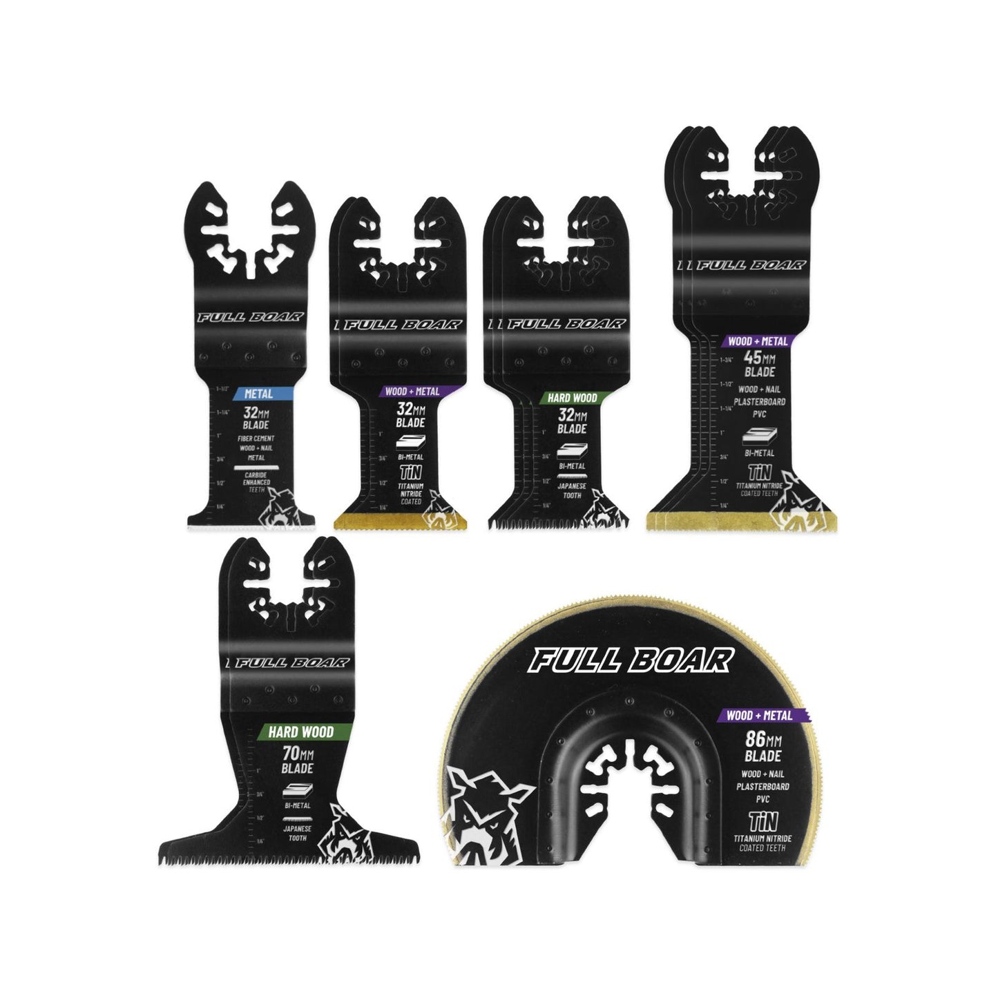 Full Boar Multi Tool Blade Set - 12 Pack - 250 x 280mm
