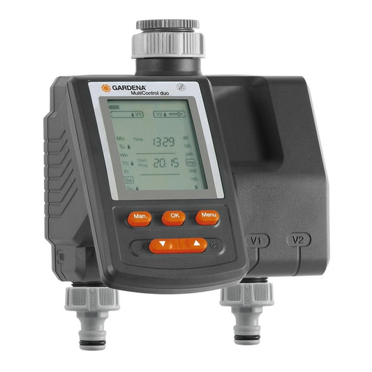 Gardena MultiControl Duo Water Computer - Independent 2 Zone Control, Automatic Irrigation