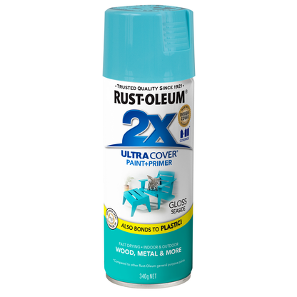 Rust-Oleum Ultra Cover Spray Paint - 340g - Seaside Gloss