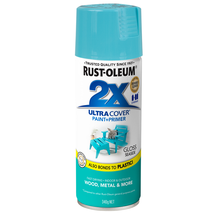 Rust Oleum 340g 2x Ultra Cover Gloss Seaside Spray Paint