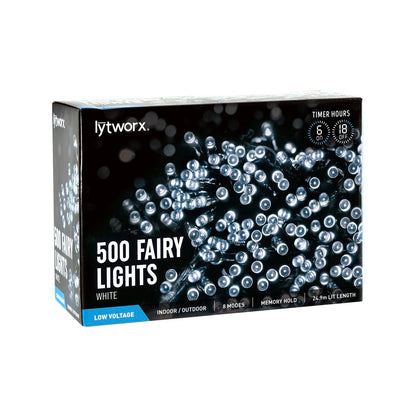 Lytworx 500 White LED Party Lights - 39.9m Plastic - Indoor Outdoor Use