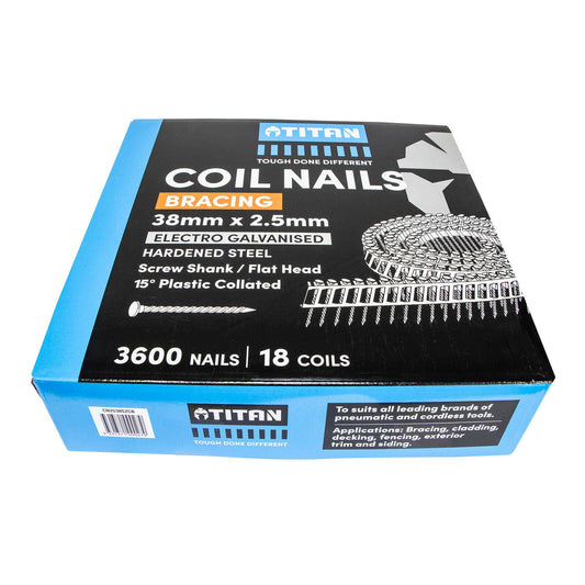 Titan Collated Coil Nail Screw - 38mm - 3600 Pack