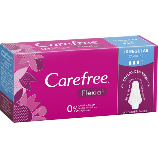 Carefree Flexia Regular Tampons 16 Pack