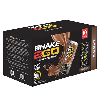 Shake 2 Go Chocolate Protein Drink Convenient 10 x 350mL