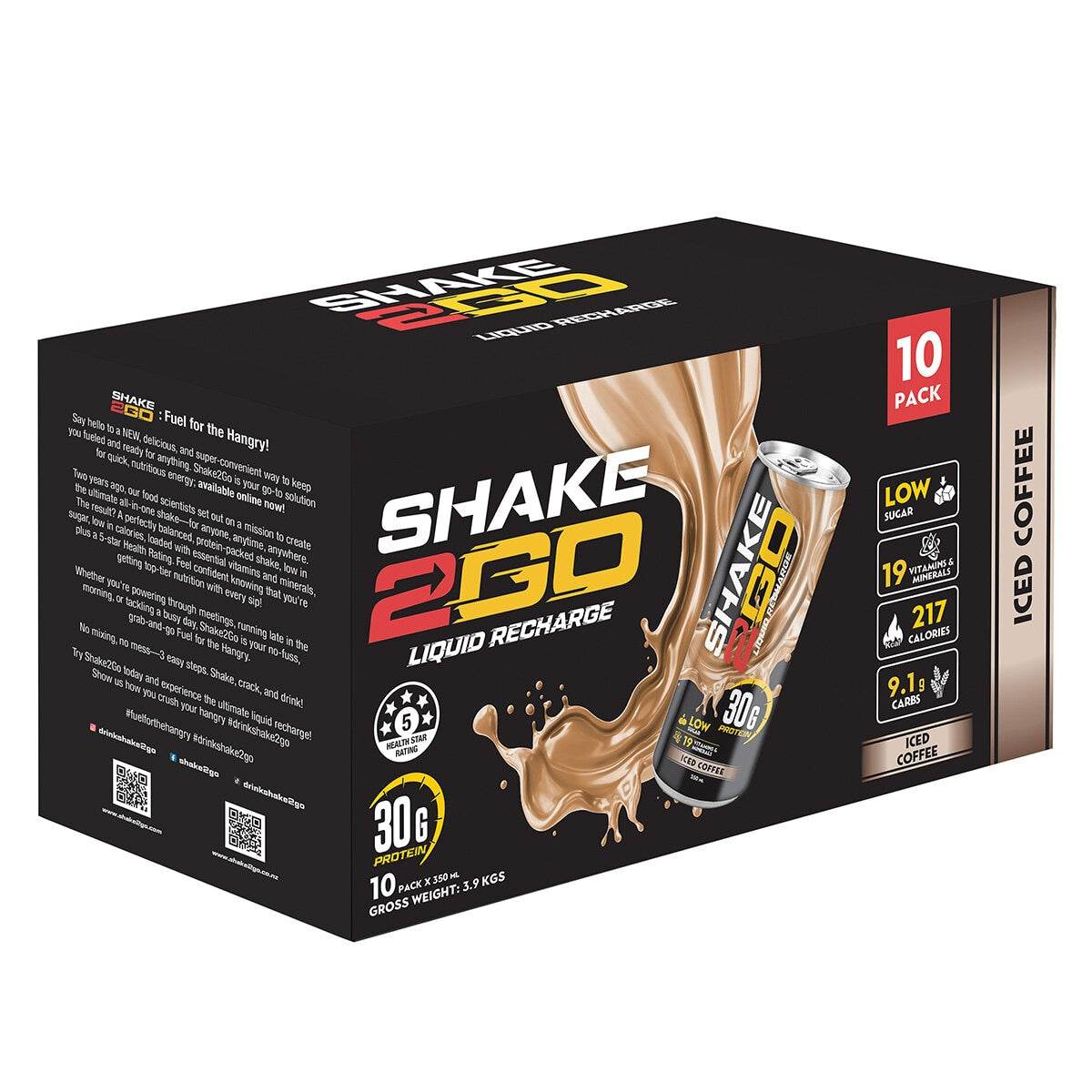 Shake 2 Go Chocolate Protein Drink Convenient 10 x 350mL