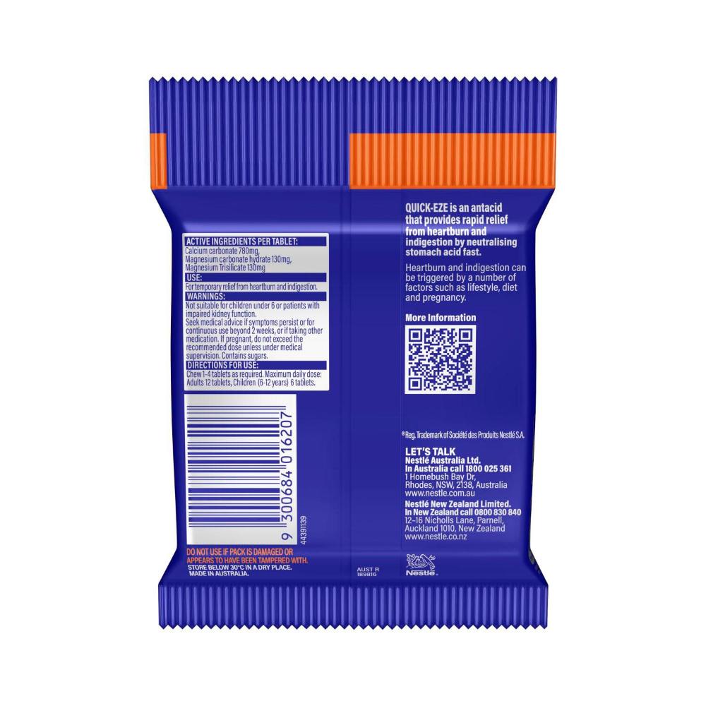 Quick-Eze Antacid Original Tablets - 5 pack
