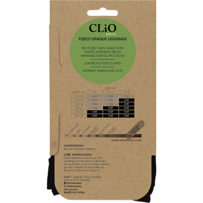 Clio Fleece Opaque Leggings 200 Denier Black Tall-extra Tall Each
