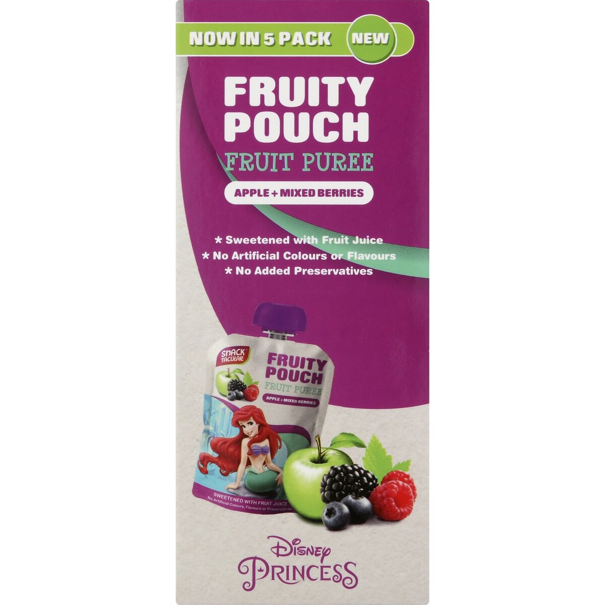 Snacktacular Fruit Pouch Apple & Mixed Berries Puree 90g x 5 pack